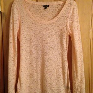 Long-sleeve lace top